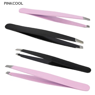 Pinkcool แหนบกําจัดขนคิ้ว ขนบนใบหน้า สีชมพู สีดํา