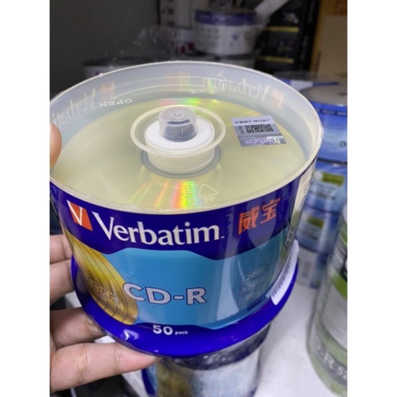 verbatim-แผ่นสีทอง-cd-r-52x-700mb-แพ็ค50แผ่น