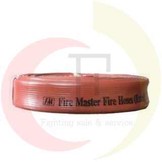 สายส่งน้ำดับเพลิง สีแดง ชนิดยาง pvc ขนาด 2.5"x30 เมตร ยี่ห้อ FireMaster (extra) พร้อมข้อต่อสวมเร็วทองเหลือง มาตรฐาน UL