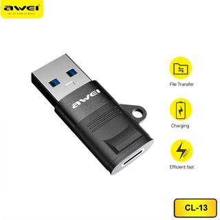 Awei CL-13 Type C Female To USB Male USB A 3.0 Otg อะแดปเตอร์แปลงสายชาร์จ