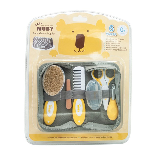 baby-moby-เบบี้-โมบี้-ชุดอุปกรณ์ตัดเล็บและหวี-ฺbaby-grooming-set-free-baby-wet-wipes-x1