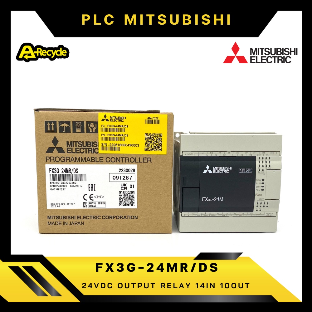 MITSUBISHI FX3G-24MR/DS PLC 24VDC Input Sink/Source Output relay, 14in ...