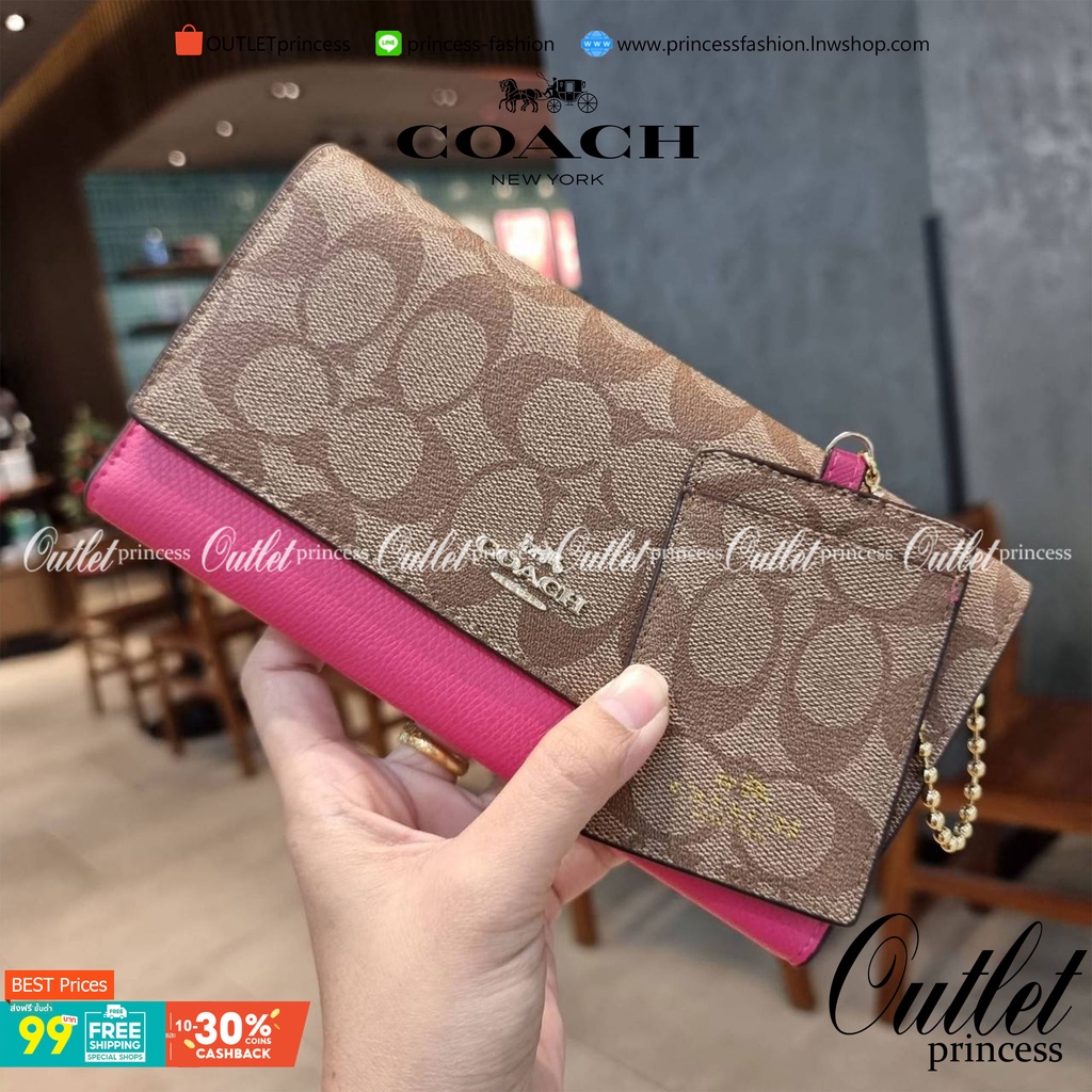 COACH F53763 TRIFOLD WALLET IN SIGNATURE