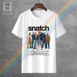 เสื้อยืดแขนสั้น พิมพ์ลายโปสเตอร์ภาพยนตร์ Snatch สีขาว สําหรับผู้ชายS-5XL