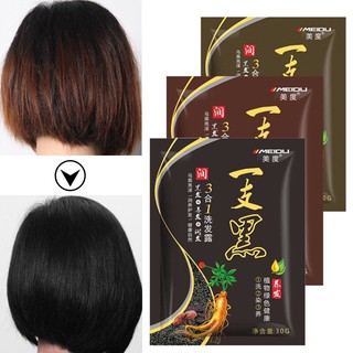 ภาพหน้าปกสินค้าMEIDU Trial Pack 30g Natural Color Hair Dye Shampoo & Strongly cover gray hair ที่เกี่ยวข้อง
