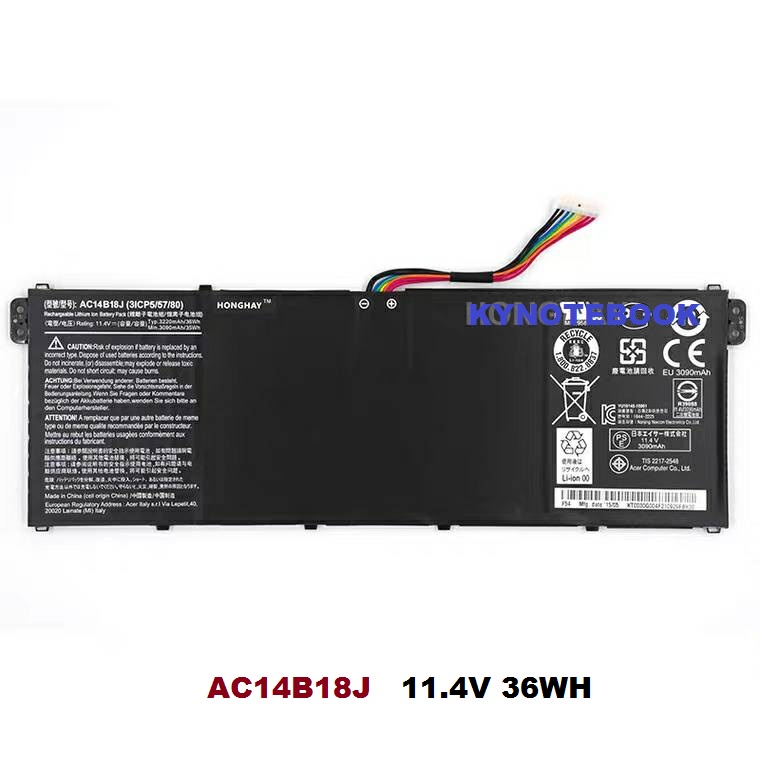 Batterie AC14B18J Pour Acer Aspire ES1, Chromebook - 36Wh, 11.4V, 6 Cellules