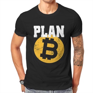 เสื้อขาว - ใหม่ 2022 fahsion บุรุษเสื้อยืด Crypto Cryptocurrency Bitcoin Plan B เสื้อยืดเสื้อยืดคลา