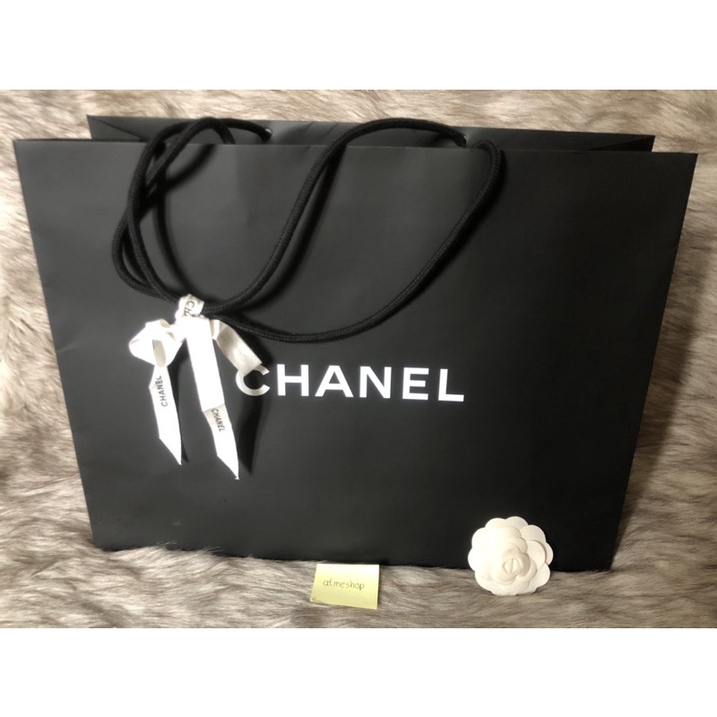 แท้-พร้อมส่ง-ถุงกระดาษ-chanel-พร้อมริบบิ้น-ดอกคามิเลีย-ของแท้