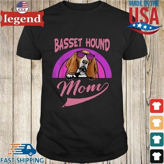 tshirtเสื้อยืดคอกลมฤดูร้อนใหม่ เสื้อยืดลําลอง แขนสั้น คอกลม พิมพ์ลาย Baset Hound Mom แฟชั่น สําหรับเล่นกีฬาSto4XL