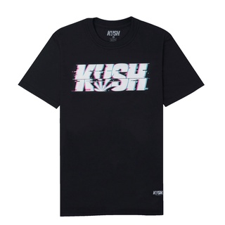 เสื้อยืดพิมพ์ลายแฟชั่น KUSH Co. Basic Glitch (BLACK) T-Shirt
