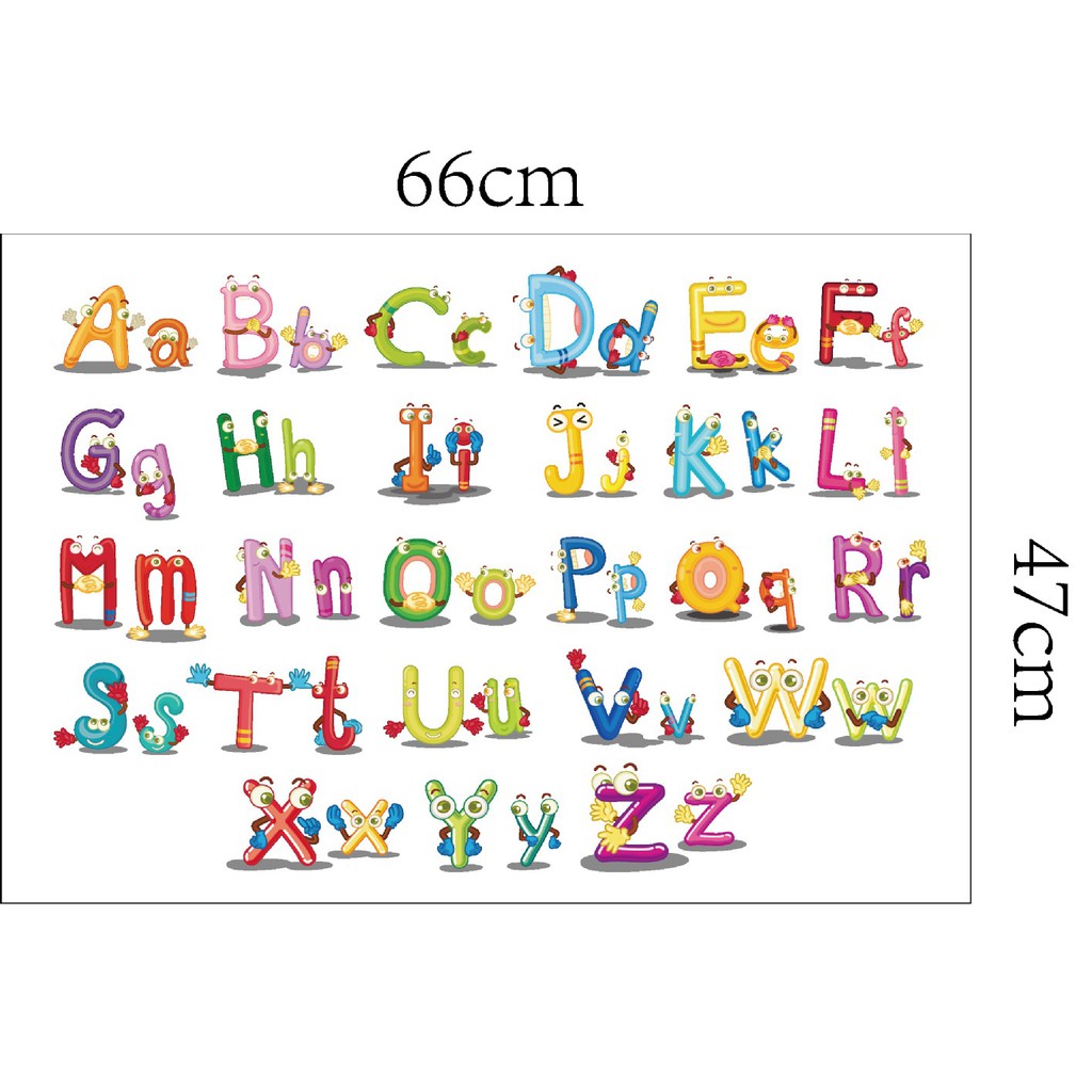 สติ๊กเกอร์ลายการ์ตูน สัตว์โลก ABC ยูนิคอน สําหรับติดตกแต่งผนังห้อง ตก ...