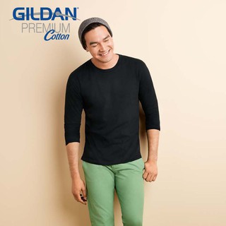 เสื้อยืดแขนยาว Gildan Premium Cutton สีดำ