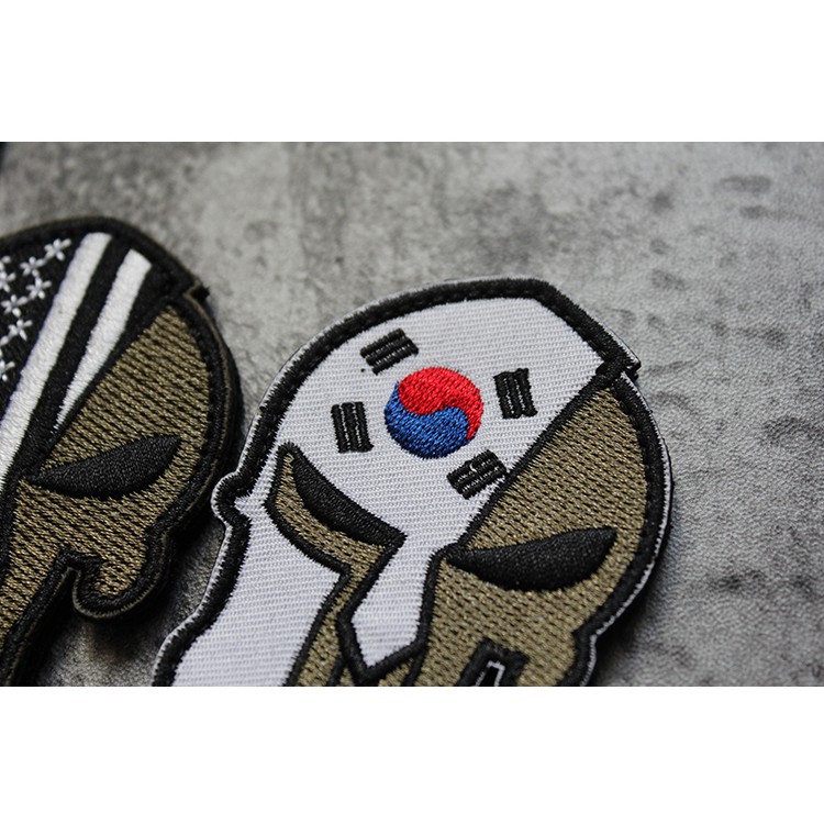 ธงเกาหลีใต้เกาหลีธงเอเชียปัก-applique-แพทช์ตะขอและห่วงสำรองแพทช์จัดส่งฟรี