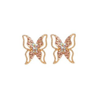 🦋Butterfly earings🦋ต่างหูเงิน silver925 ไม่แพ้ ชุบทอง ประดับรูปคริสตัลรูปผีเสื้อ