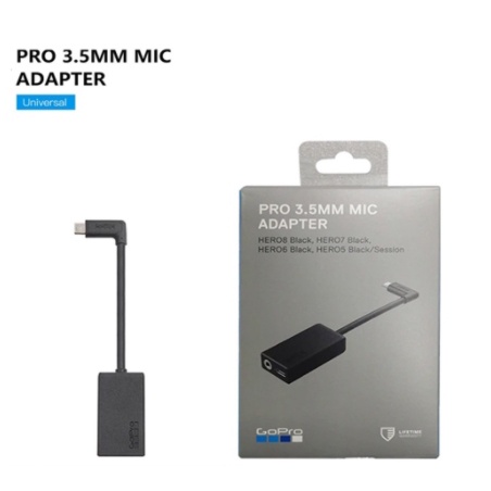 GoPro Pro 3.5mm Mic Adapter for Hero 7 Black / 6 Black / 5 Black ...