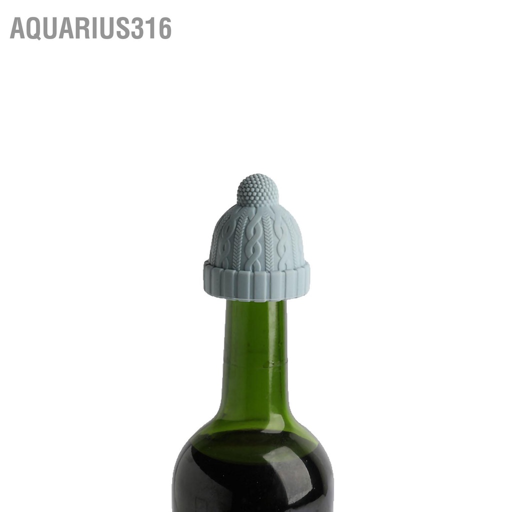 aquarius316-จุกปิดขวดไวน์-ซิลิโคน-รูปหมวกบีนนี่-ใช้ซ้ําได้-สําหรับเก็บรักษาเบียร์-วิสกี้