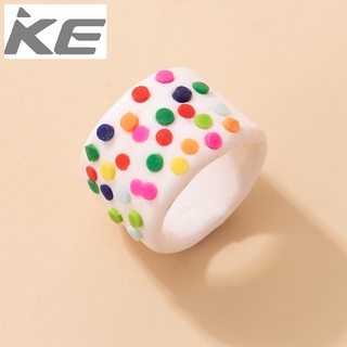 Jewelry Colored Clay Single Ring Candy Color Geometric Ring for girls for women low price