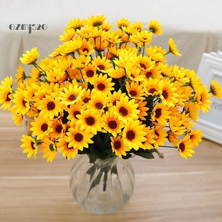 AG 1 Bouquet 15 Heads 7 Branches Artificial Faux Silk Sunflower Home Party Decor