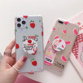 เคสโทรศัพท์ แบบนิ่ม ลายผลไม้น่ารัก + ขาตั้งโทรศัพท์ สำหรับ Infinix Note 11s Hot 11 Hot 11s Hot10s Note10 Pro Infinix Hot10 Play Smart5 S5 Pro Hot8 Infinix Hot9 Infinix Hot9 Play Hot10 smart4 note 7 lite note 8