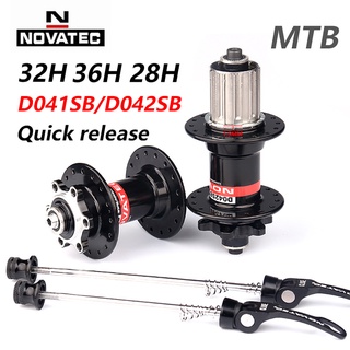 ✨ให้ของขวัญ✨Novatec hub  bike hub D041SB D042SB disc card brake hub mtb  hub bearing  mtb hub 28 32 36 Holes  Aluminum alloy bicycle hub bearing