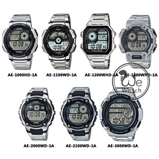 สินค้า CASIO ของแท้ 💯% AE-1000WD-1A AE-1100WH-1A  AE-1200WHD-1A AE-2000WD-1A นาฬิกาผู้ชาย Digital สายเหล็ก กล่องและรับประกัน1ปี