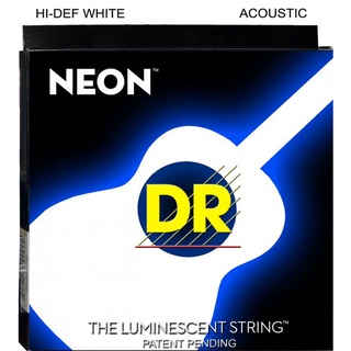 สายกีตาร์โปร่ง DR Hi-Def Neon White K3 Coated Acoustic Guitar Strings