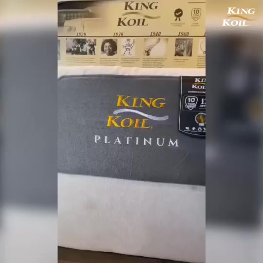 KingKoil รุ่น Platinum ที่นอนไอโซคอยด์พ็อกเก็ตสปริง เสริมยางพาราธรรมชาติและคูลเจลเมมโมรี่โฟม หนา 11 นิ้ว มอบสัมผัสการนอนหลับที่เย็นสบายและช่วยลดอาการปวดหลังอย่างเหนือระดับ