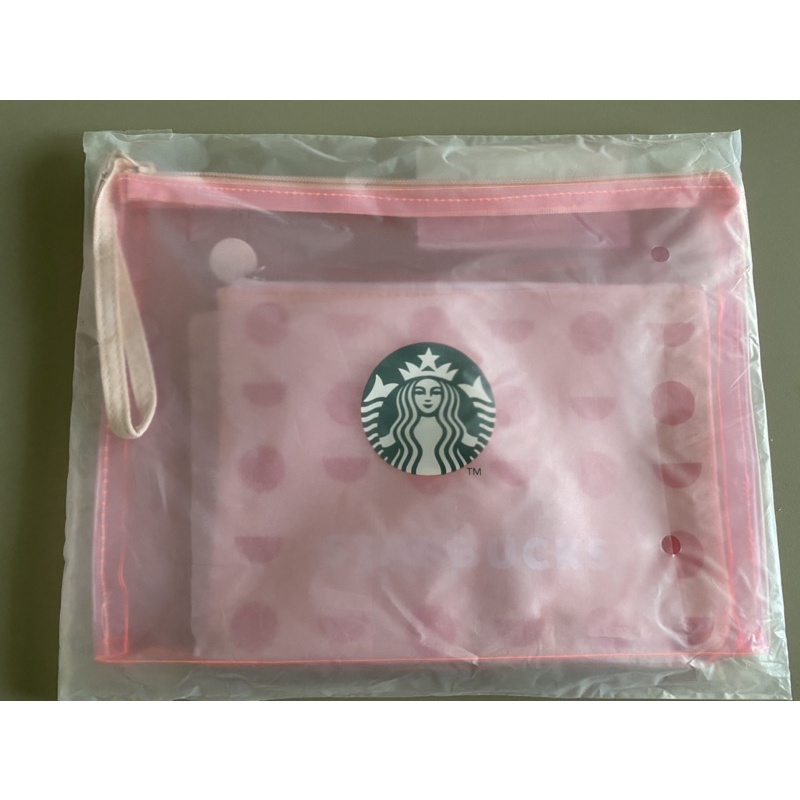 ขายกระเป๋าแฟ้ม-starbucks-สีชมพู-ของใหม่