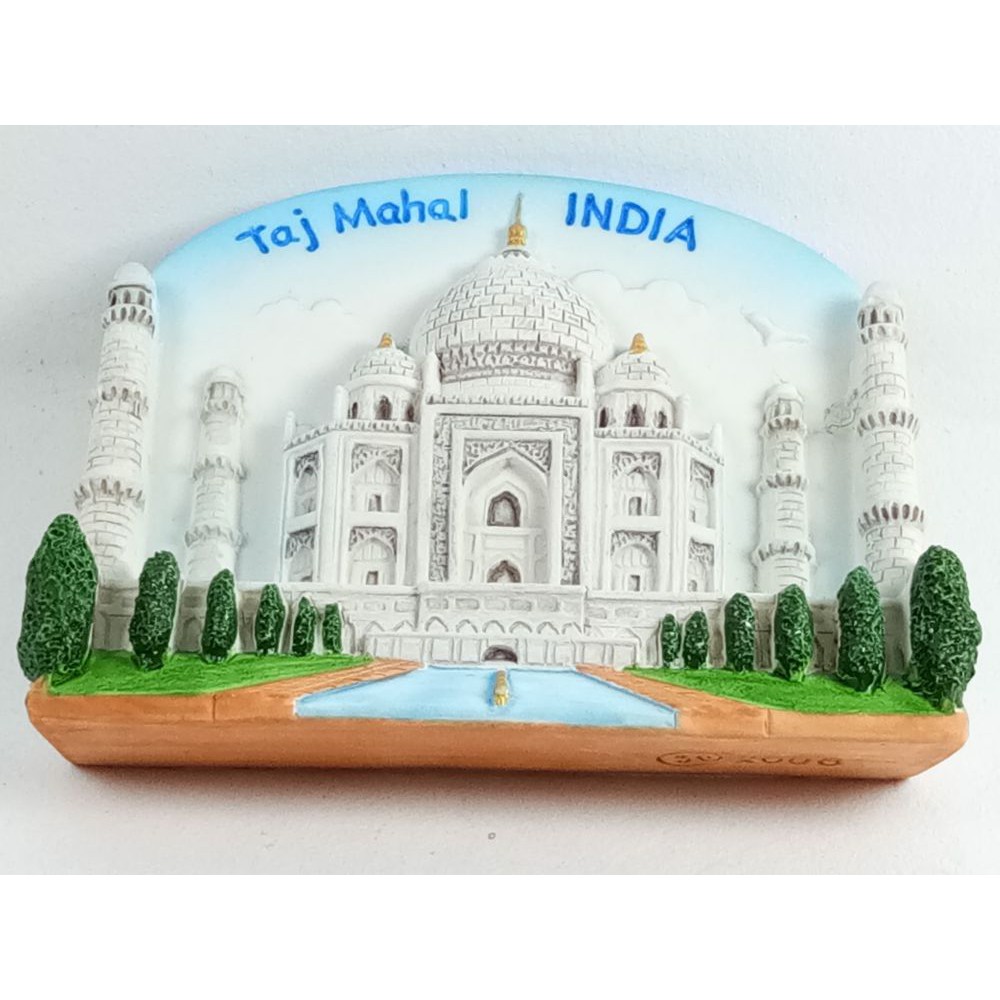 โมเดลภาพสถานที่ท่องเที่ยวสำหรับติดตู้เย็น-taj-mahal-landmark-souvenir-magnet-collection-gift-for-refrigerator