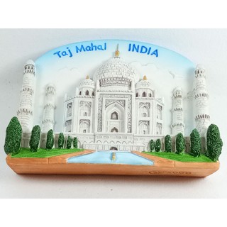 โมเดลภาพสถานที่ท่องเที่ยวสำหรับติดตู้เย็น Taj Mahal Landmark Souvenir Magnet Collection Gift for Refrigerator