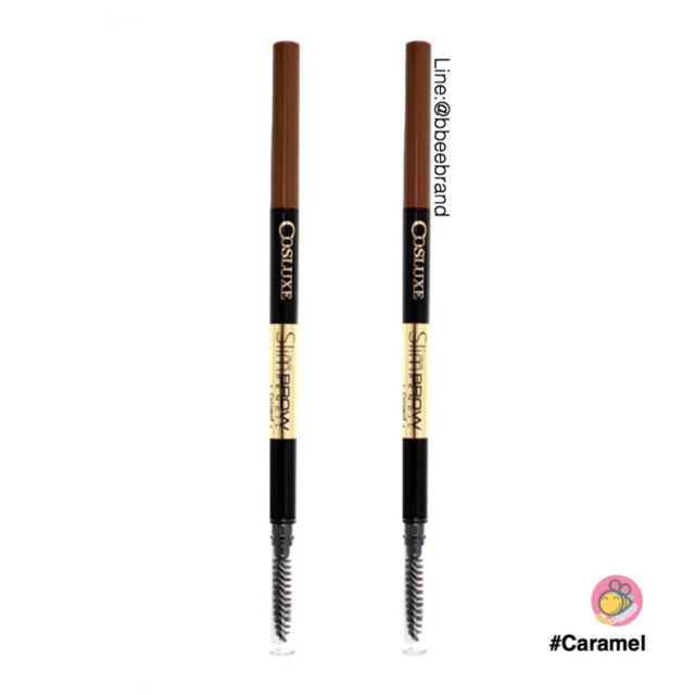 cosluxe-slimbrow-pencil-ดินสอเขียนคิ้วหัวหมุนออโต้-caramel-สีน้ำตาลอ่อน