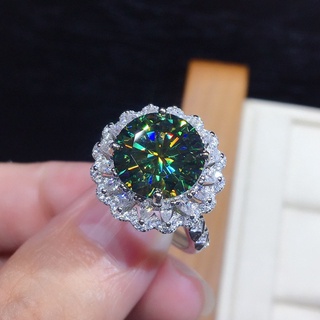LALA.แหวนหมั้นแต่งงาน ประดับเพทายเทียม สีฟ้า สีเขียว หลากสี