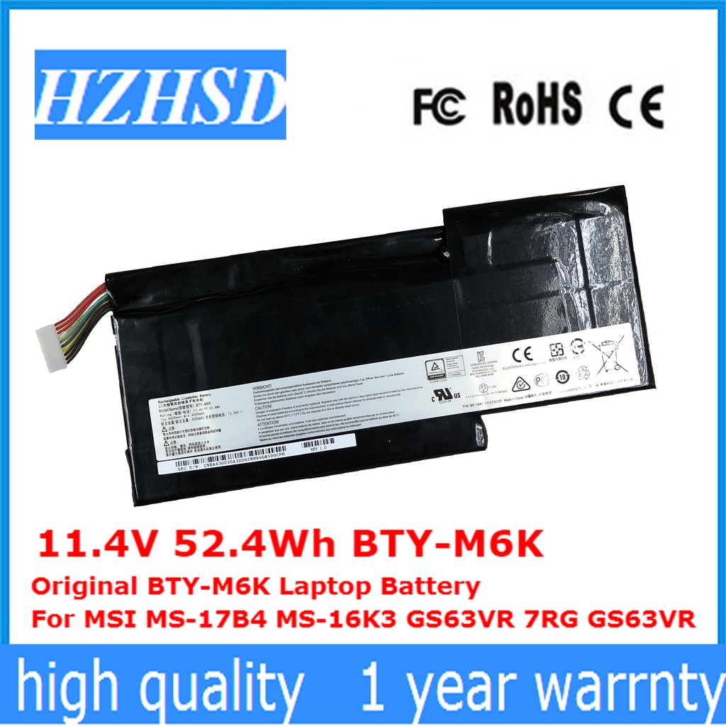 11.4V 52 4Wh/4600Mah BTY-M6K Original BTY-M6K แบตเตอรี่แล็ปท็อปสำหรับ ...