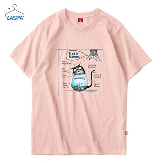 Caspa เสื้อยืดสกรีน ลายเเมวเหมียว เสื้อคอกลมแขนสั้นผ้าฝ้าย แฟชั่น วัยรุ่น - M470T