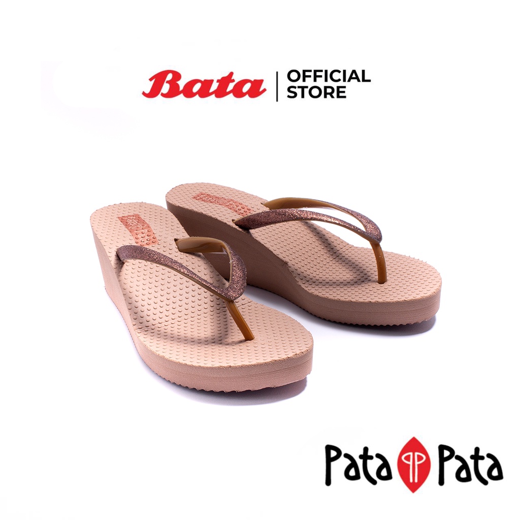 ภาพสินค้าBata บาจา ยี่ห้อ PataPata รองเท้าเล่นน้ำสงกรานต์ รองเท้าลุยน้ำสงกรานต์ แตะหนีบ เสริมส้นสูง 2 นิ้ว สำหรับผู้หญิง รุ่น Heely สีน้ำตาล 7714059 จากร้าน bata_officialstore บน Shopee ภาพที่ 5