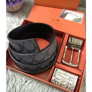 เข็มขัดCOACH BELT VALUE PACK GIFT BOX SET