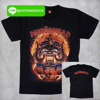 เสื้อยืดผ้าฝ้ายพรีเมี่ยม เสื้อยืดเนื้อ Cotton 💯 สัมผัสนุ่ม เบาสบาย MOTORHEAD สีดำ