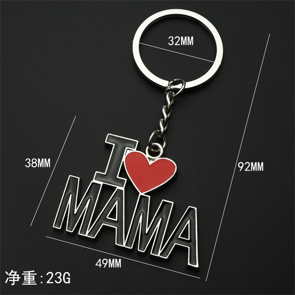 พวงกุญแจโลหะ-i-love-mama-papa-อุปกรณ์เสริม-สําหรับวันแม่-วันพ่อ