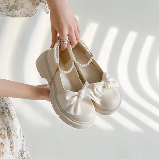 ภาพขนาดย่อของภาพหน้าปกสินค้าMary Jane รองเท้าผู้หญิง ดีไซน์ห่วงโซ่รองเท้าไข่มุกอย่างมีสไตล์ รองเท้าส้นสูง จากร้าน g1wacibnqu บน Shopee ภาพที่ 8