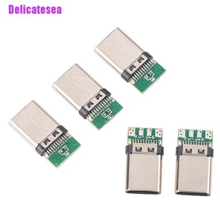 Delicatesea&gt; อุปกรณ์เชื่อมต่อบัดกรี Usb 3.1 Type C Male Diy 5 ชิ้น