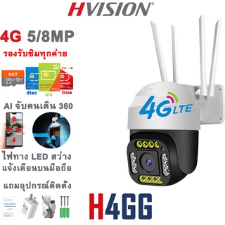 ภาพหน้าปกสินค้าHVISION Hot sale 5M กล้องวงจรปิดใส่ซิม 4G AIS TRUE DTAC กล้องใส่ซิม 4G กล้องวงจรปิดใส่ซิมมือถือ คืนวิสัยทัศน์ ฟรี APP ที่เกี่ยวข้อง