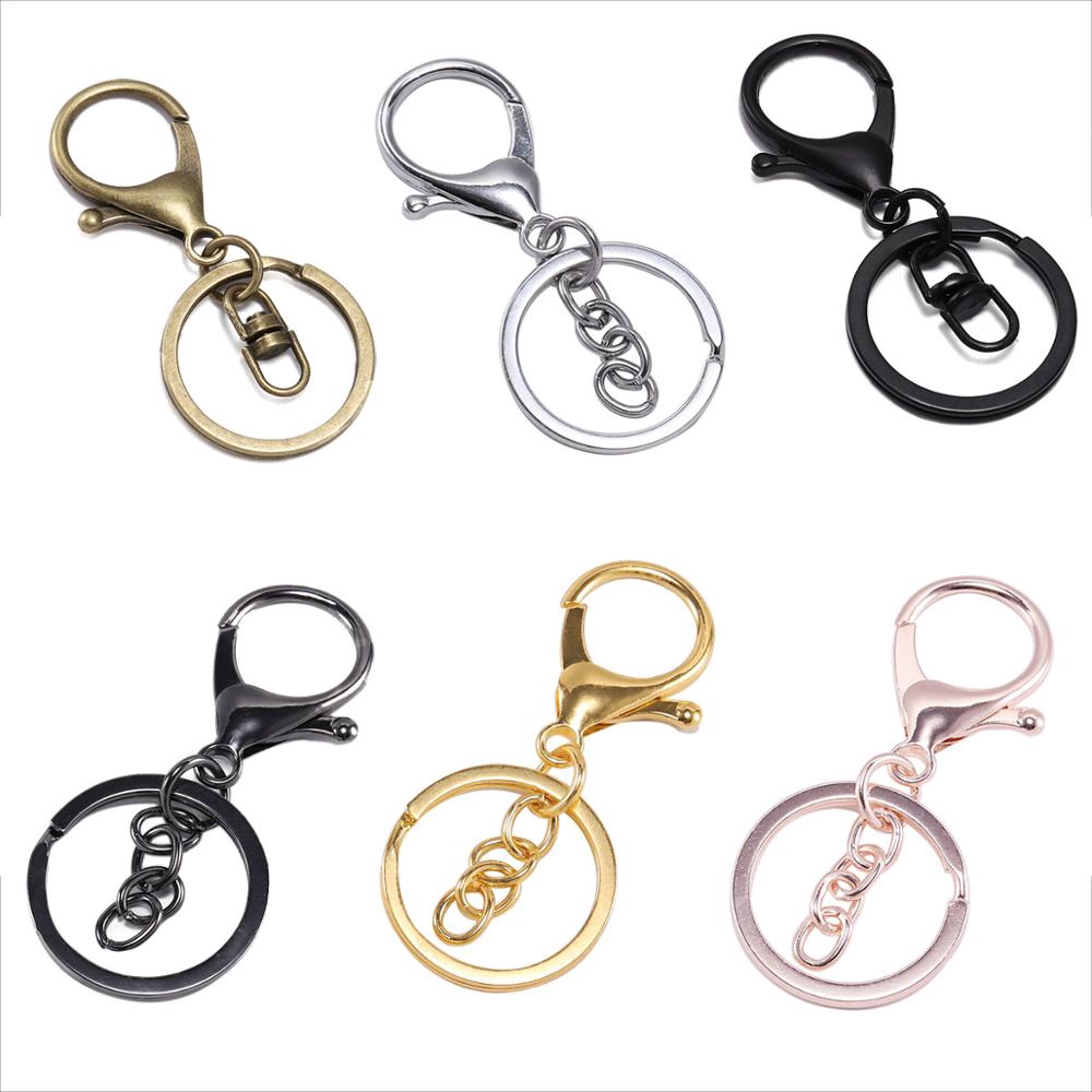 5 ชิ้น / ล็อต 30 มม. พวงกุญแจ ที่ห้อยพวงกุญแจ แบบตะขอ สีทอง สีเงิน ขนาด