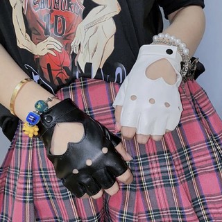 🔥Sale🔥ถุงมือหนังหัวใจ Y2K Leather Gloves พร้อมส่ง