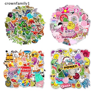 [crownfamily1] สติกเกอร์ ลายการ์ตูนอนิเมะเด็กผู้หญิง สําหรับติดตกแต่งกระเป๋าเดินทาง สเก็ตบอร์ด 50 ชิ้น