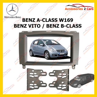 กรอบหน้าวิทยุBENZ A-CLASS B-CLASS VITO W169 ปี2005 - 2012 สำหรับ 7 นิ้ว รหัส NV-BE-003