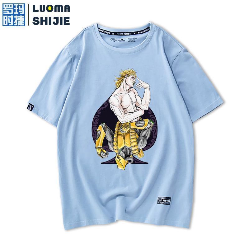 เสื้อยืด-เสื้อยืดแขนสั้นผู้ชายใหม่-2021-อะนิเมะ-kira-yoshikage-jojos-bizarre-adventure-เสื้อยืดแขนสั้นรอง