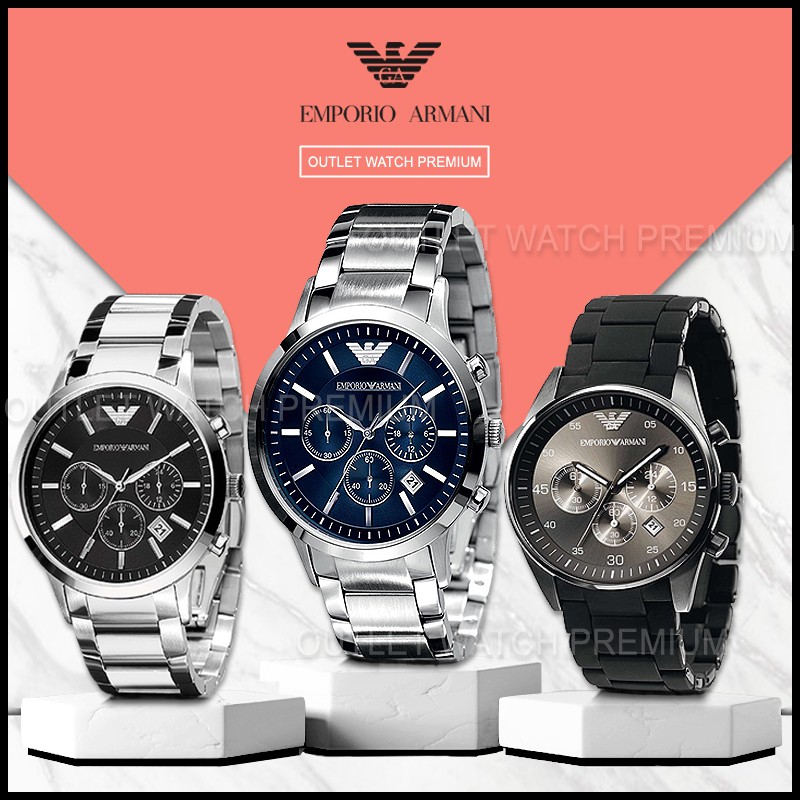 รูปภาพสินค้าแรกของOUTLET WATCH นาฬิกา Emporio Armani OWA301 นาฬิกาผู้ชาย นาฬิกาข้อมือผู้หญิง แบรนด์เนม Brand Armani Watch AR2448