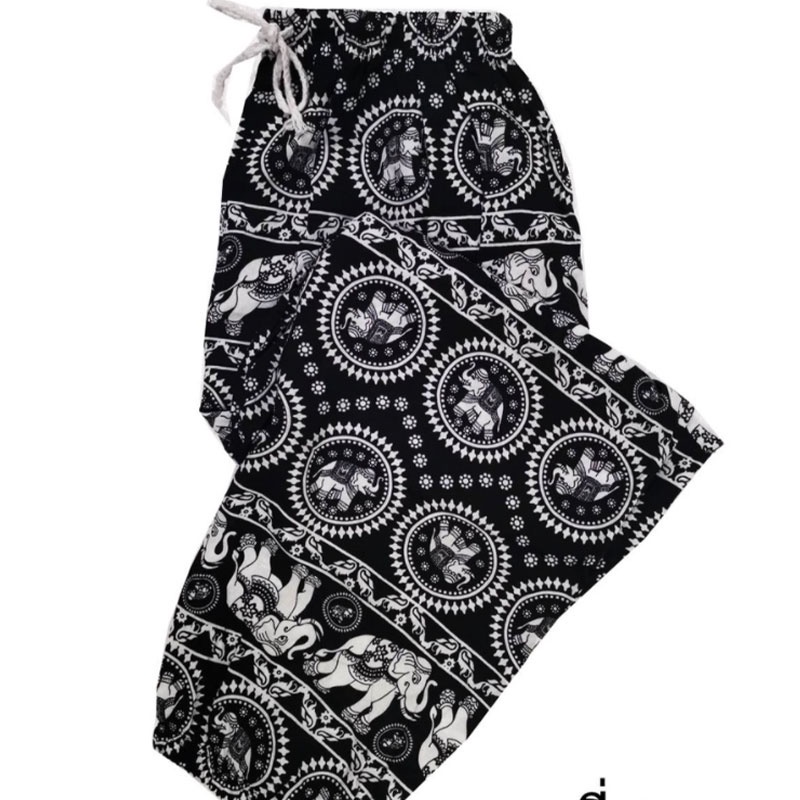 กางเกงผู้หญิง-กางเกงช้าง-กางเกงขายาวผ้านิ่ม-กางเกงขายาวลายช้าง-กางเกงลายไทย-กางเกงเเฟชั่นลายช้างราคาถูก