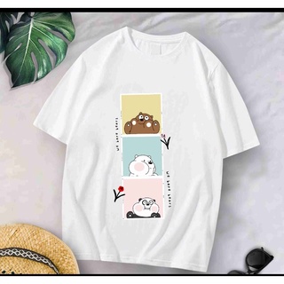 เสื้อยืดสีพื้น - ภาพหมีเปลือย/เสื้อยืดผู้หญิงขนาดใหญ่/ภาพสไตล์เกาหลีด้านบน/เสื้อยืดเย็น/เสื้อผ้าDIS