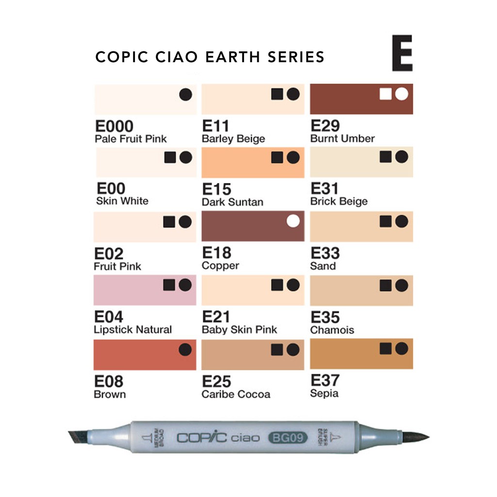 ส่วนบุคคล Copic Ciao [E SERIES-SET 1) 180 All Colours Markers ...